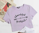 Thankful grateful CROP TEES